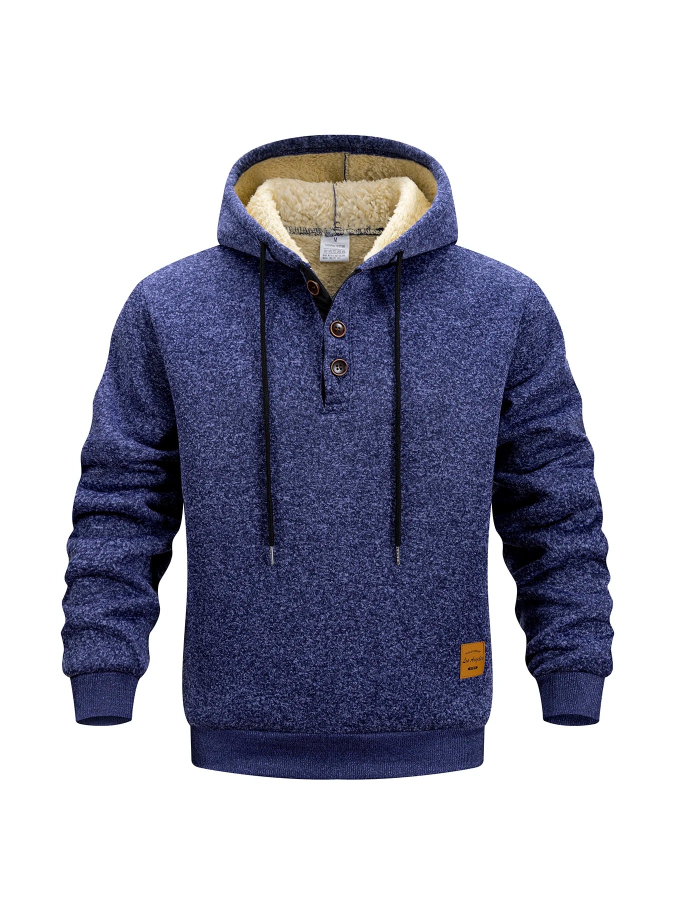 Men's Winter Hoodie - Thick Fleece Sweatshirt With Adjustable Drawstring Hood