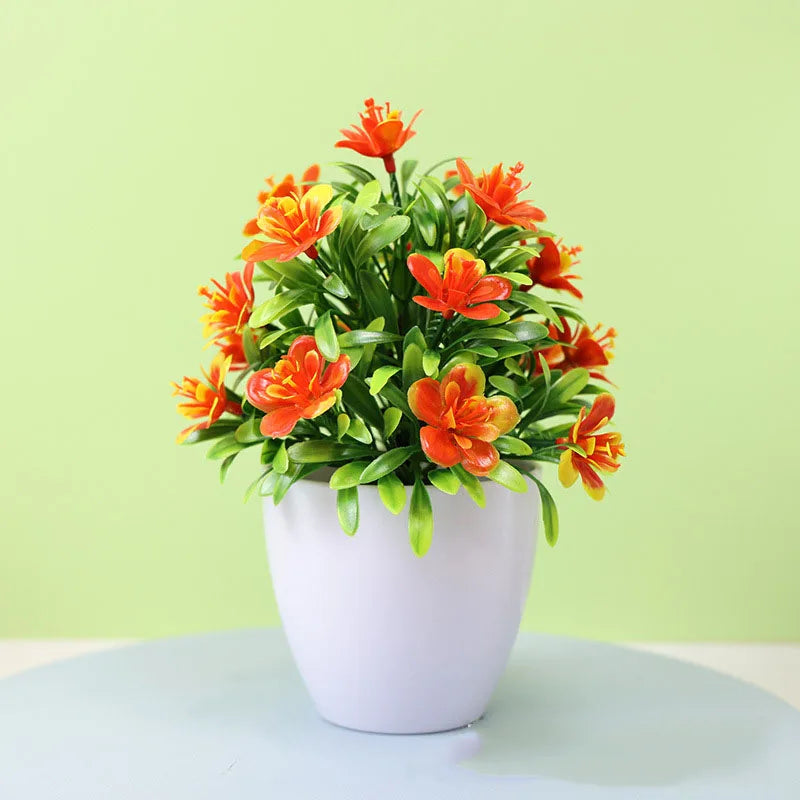 Artificial Bonsai Plant - Small Potted Flower Ornament for Home Wedding Office Decor