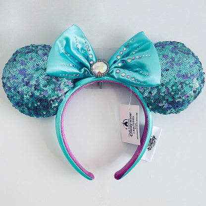 Disney Princess Headband - Mickey Ear Hair Hoop with Sequin Bow