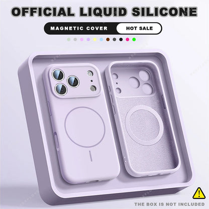 Liquid Silicone Magnetic Phone Case - iPhone 16E1112131617 Pro Max  Air 151416 Plus MagSafe Cover - ZOOMNSTORE