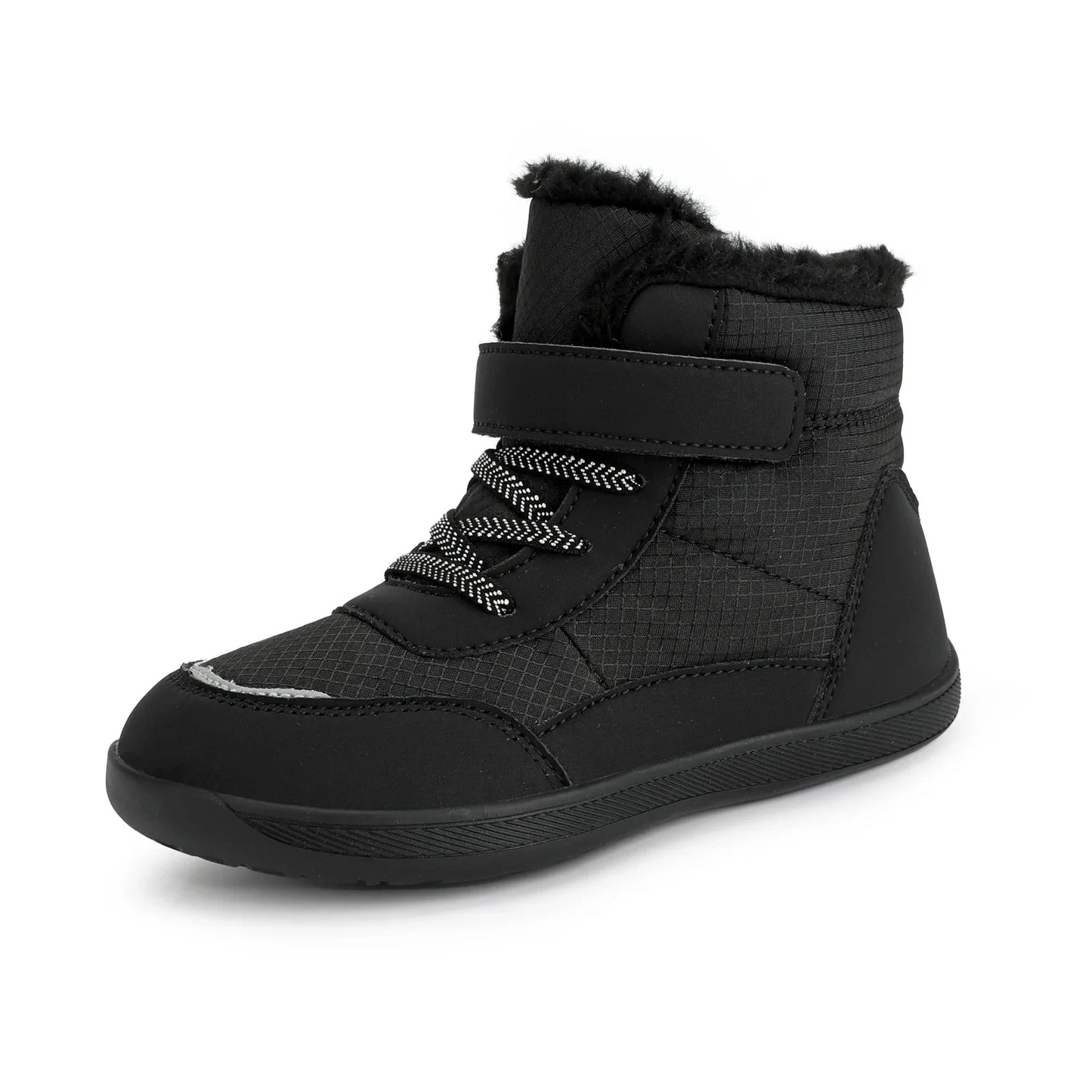 Kids Winter Boots - Wide Toe PU Leather Snow Shoes for Boys & Girls | Warm Ankle Height