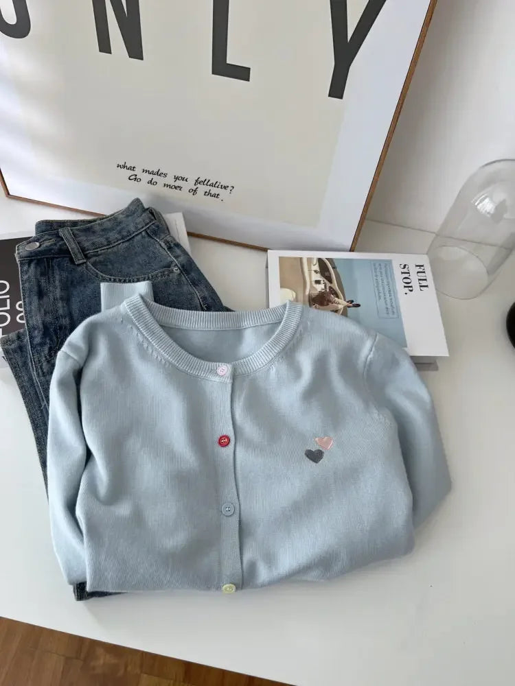 Fashion Versatile Women Sweater 2026 Autumn Winter Elegant Embroidered Women Knit Cardigan Long Sleeve Unique Colorful Buttons