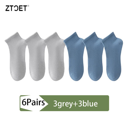 High Quality 6Pairs Men Socks Short Combed Cotton Mesh Breathable Odor proof and antibacterial Spring Summer for Male sock New