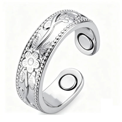 Viking Tree of Life Celtic Knot Zinc Alloy Magnetic Bracelet Ring Set Open Cuff Vintage Healing Jewelry for Men Women
