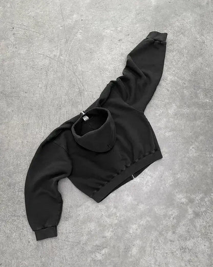 Y2K Harajuku Fashion Letter Pattern Printed Hooded Sweatshirt Hip Hood Casual Loose Men and Women Oversized Zipper Sweatshirt