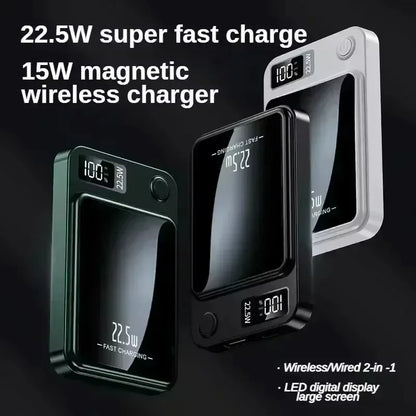 Lenovo 500000mAh Portable Magnetic Wireless Power Bank Fast Charger For Magsafe Auxiliary Battery For iphone Huawei Samsung 2027