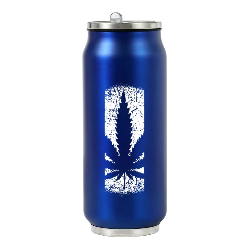 500ML 304 Stainless Steel Cola Can Thermos Custom LOGO Vacuum Cup Flask Portable Double Layers Straw Cup Water Bottle Mug