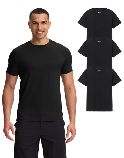 Pioneer Camp Men's T-Shirt Bamboo Viscose Ultra Soft Plain Male Shirts Cooling Crew Neck Casual Basic Tee Shirt Undershirt