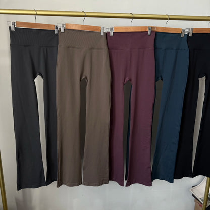 High Waisted Compression Without Awkward Lines Micro Flared Yoga Outdoor Wear Seamless Elastic Fitness Pants Lifting Leggings