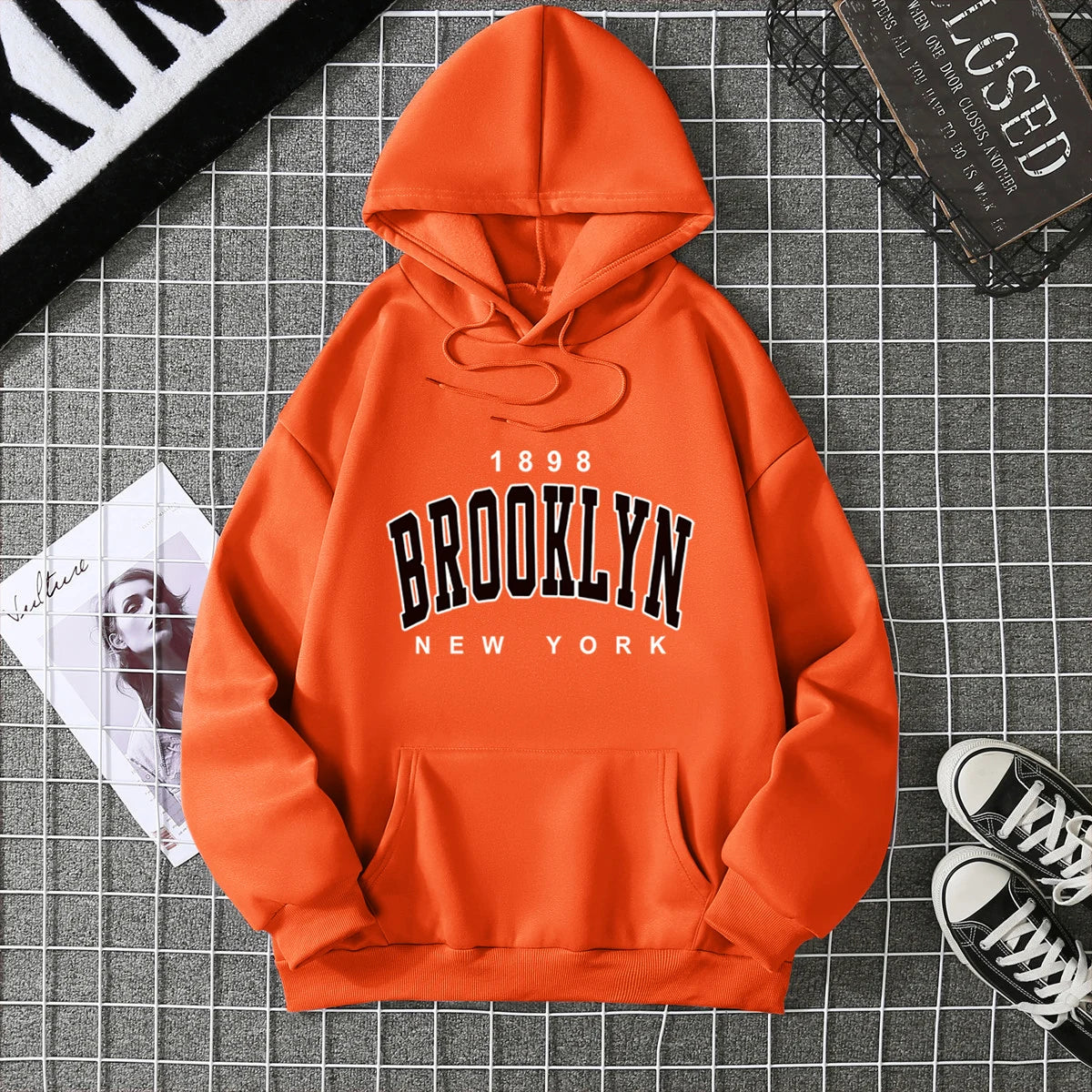 2025 Winter New Women's Hoodie High Street Unisex style Double Pockets Sweatshirts Outerwear Plus-Size Women's Clothing CYXX227