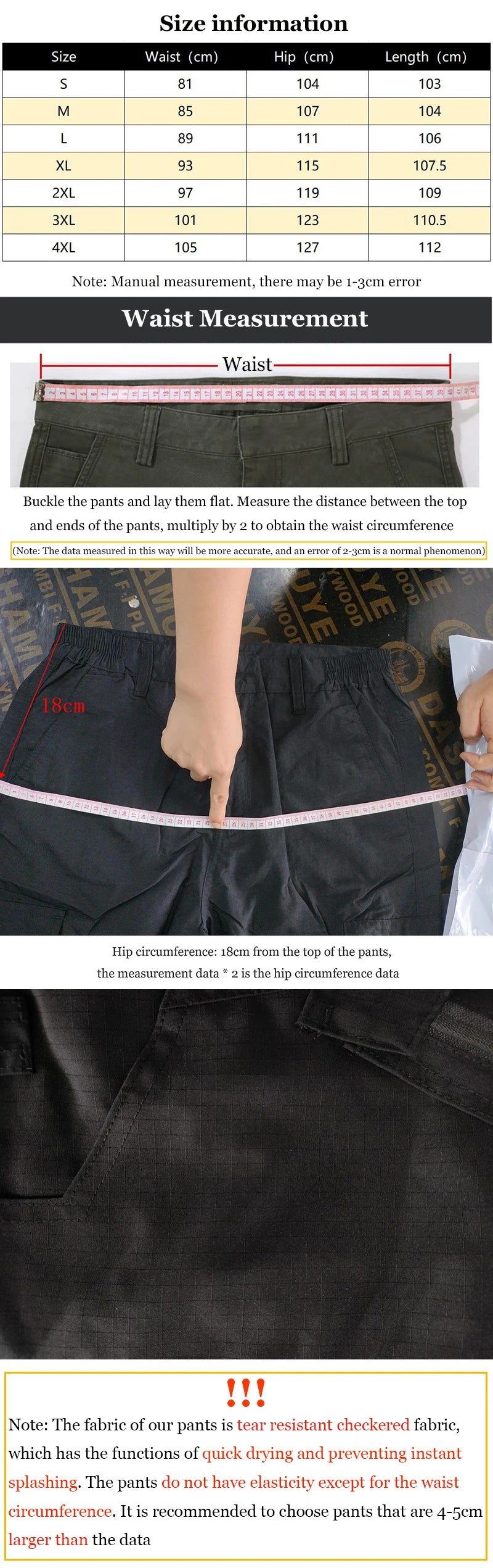 New Work Tactical Pants Men Casual Cargo Trousers Summer Multi-pocket Waterproof Pant Workwear Hiking Training Trousers Male