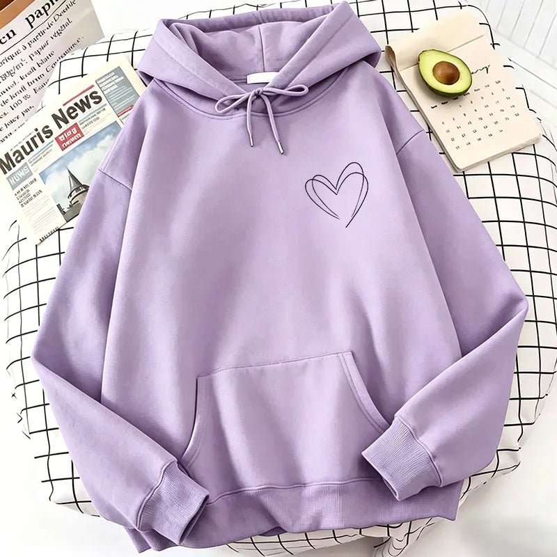 Fashion Women love heart Print Hoodies Spring Autumn Winter Casual Hoodies Sweatshirts Tops Hoodie Sweatshirt