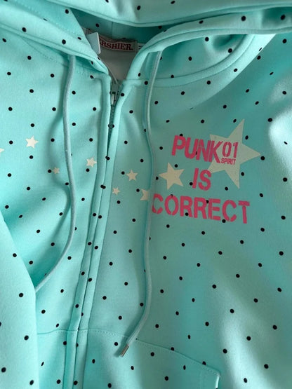 American Style Polka Dot Star Sweatshirts New Spring Fashion Letter Print Hooded Women Y2k Sweet Loose Casual Jacket 2026 New