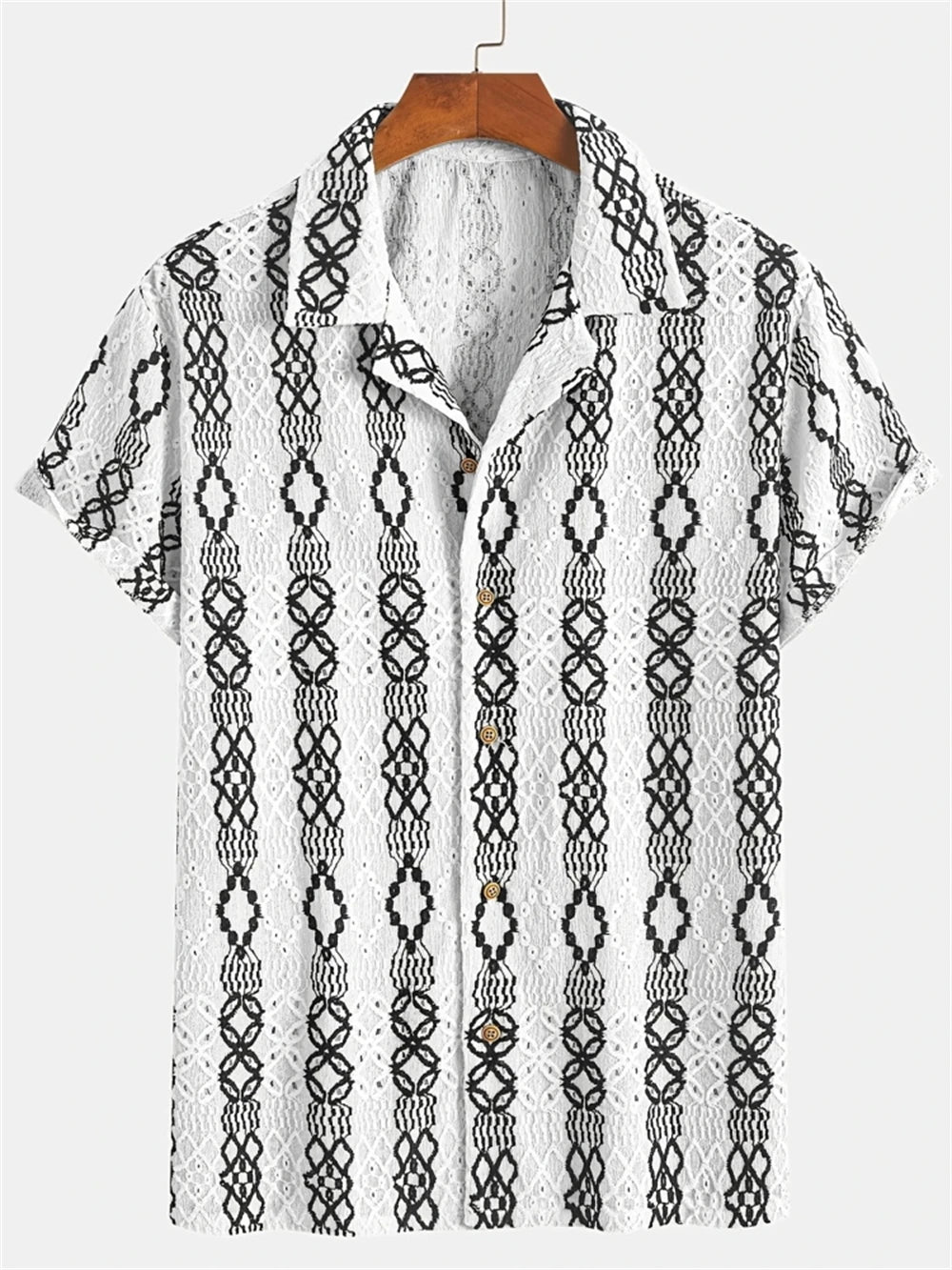 Simple Men's Shirt 3D Printed Retro Fashion Topshort Sleeve Beach Sweatshirt Street Hawaii Short Sleeved Shirt Men's Clothing