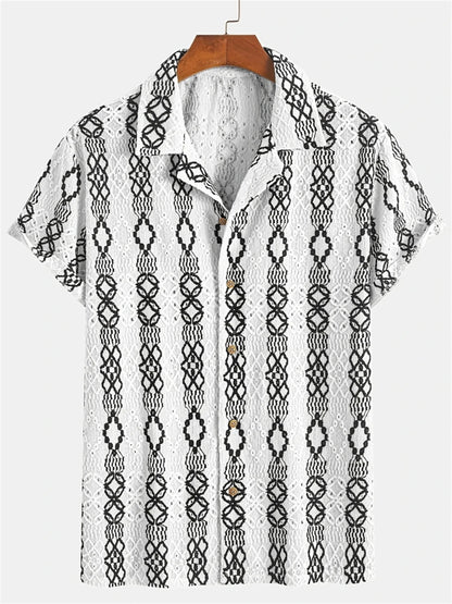 Simple Men's Shirt 3D Printed Retro Fashion Topshort Sleeve Beach Sweatshirt Street Hawaii Short Sleeved Shirt Men's Clothing