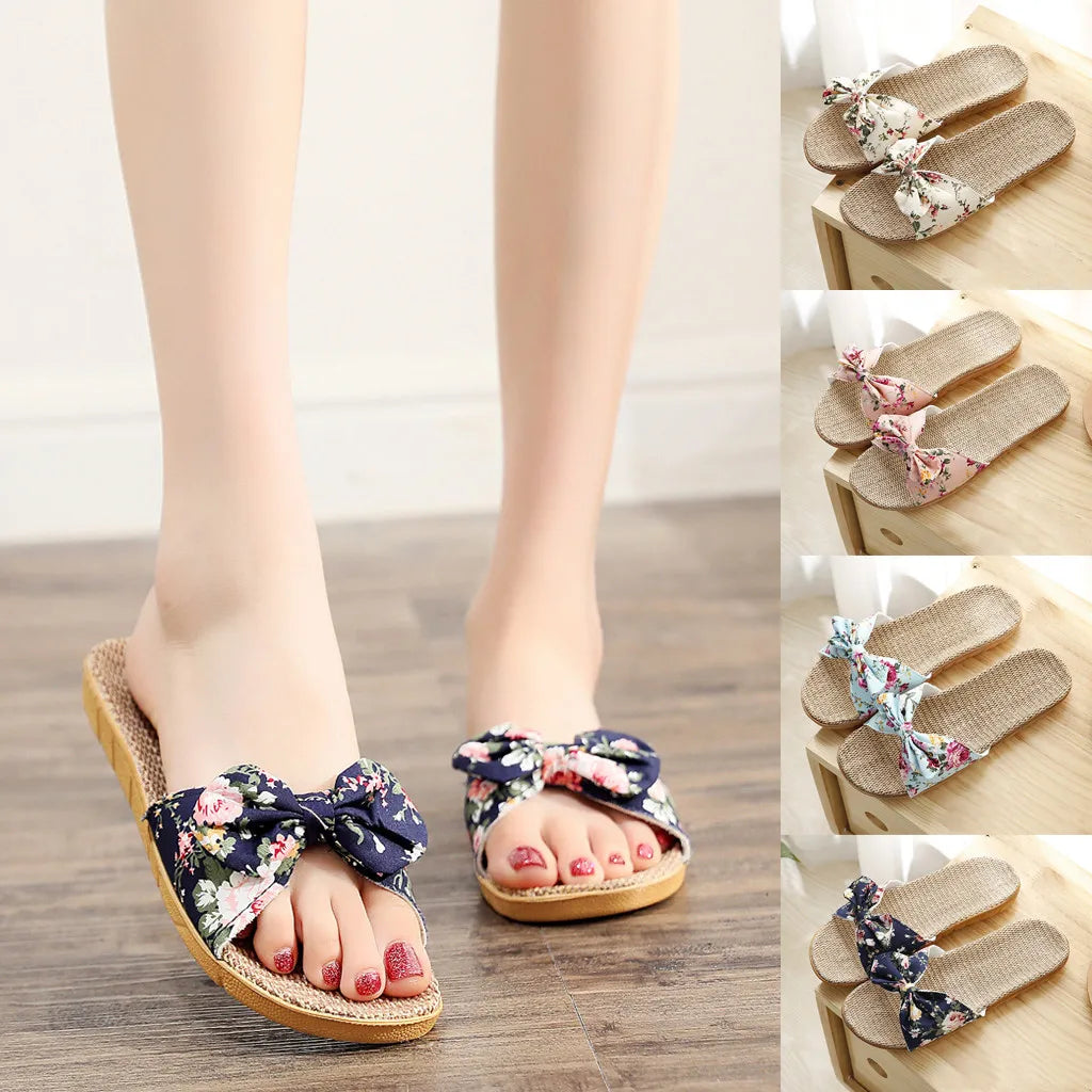 New Summer Ladies Slippers Outdoor Beach Sandals Bohemian Ethnic Style Handmade Espadrilles Platform Slippers Flip Flops Women