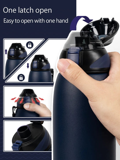 Fjbottle Water Bottle 1L Vacuum Sports Bottle Warm and Cold Drink Stainless Steel Vacuum Flask