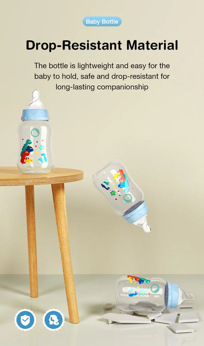 MAMIJOY 2PCS 150/240ML Baby Bottle Milk Bottle Anti-drop Heat-resistant Newborn Bottle Newborn Feeding Supplies BPAFREE BB01/02
