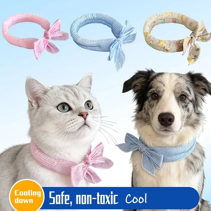 1pc Universal Summer Pet Cooling Ice Scarf,Dog & Cat Neck Collar,Physical Heatstroke Prevention Cool Towel,Outdoor Ice Neck Ring