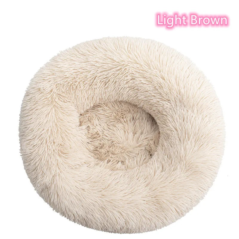 Soft Cat Bed - Plush Donut Pet Nest With Washable Corduroy Cover & Anti Slip Mat