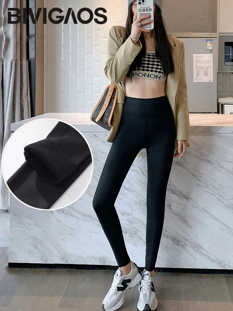 Seamless Leggings Women – High Waist Brushed Shark Fitness Pants | Slim Fit