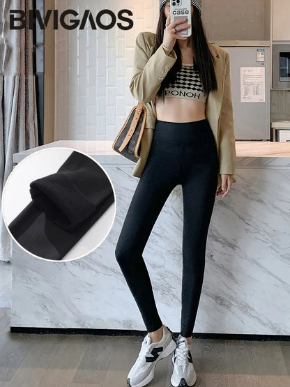 Seamless Leggings Women – High Waist Brushed Shark Fitness Pants | Slim Fit