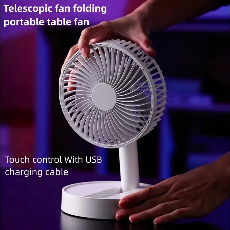 2026 New USB Foldable Fan with 4 Speeds ＆ Timing,Battery Operated Mini Fan for Bedroom, Indoor or Outdoor,Table Fan