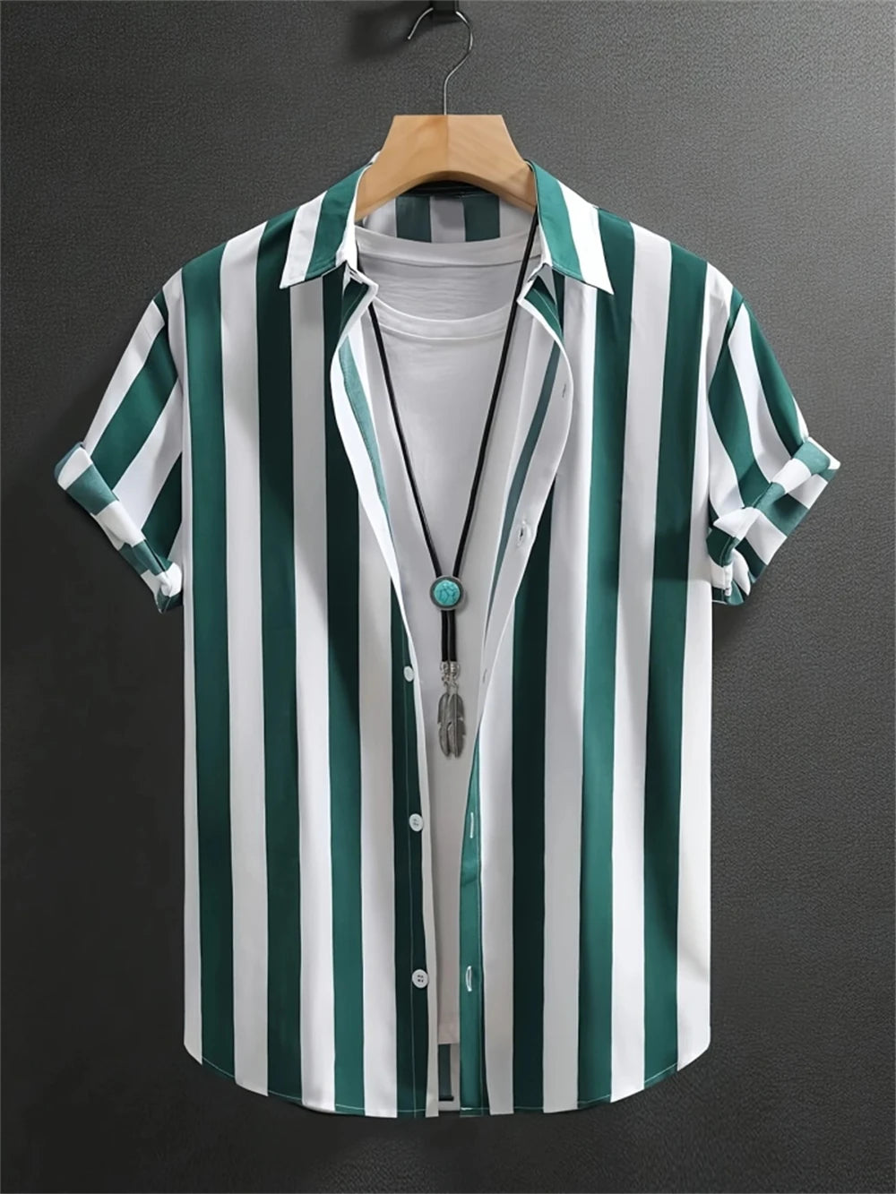 Simple Men's Shirt 3D Printed Retro Fashion Topshort Sleeve Beach Sweatshirt Street Hawaii Short Sleeved Shirt Men's Clothing