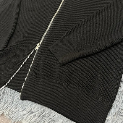 Asian size Autumn Winter Men Loose Casual Knit Sweater Zipper Semi High Neck Long Sleeve Cardigan Lazy Comfortable Warm Top