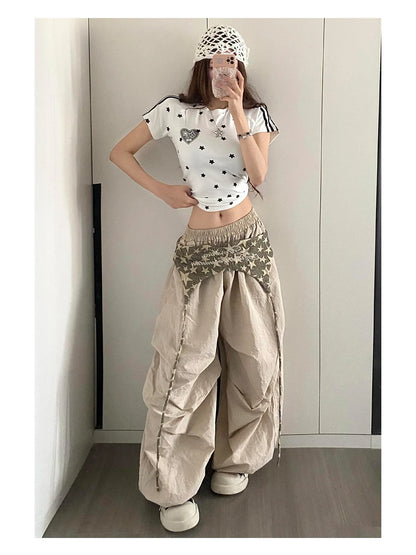 Designer Layering Cargo Pants Women Summer Lightweight Quick-Dry Jazz Dance Trousers Baggy Paratrooper Streetwear Wide Leg Pants