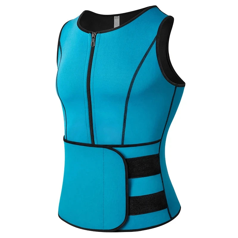 Men Body Shaper Waist Trainer Vest – Sauna Sweat Slimming Underwear Shirt