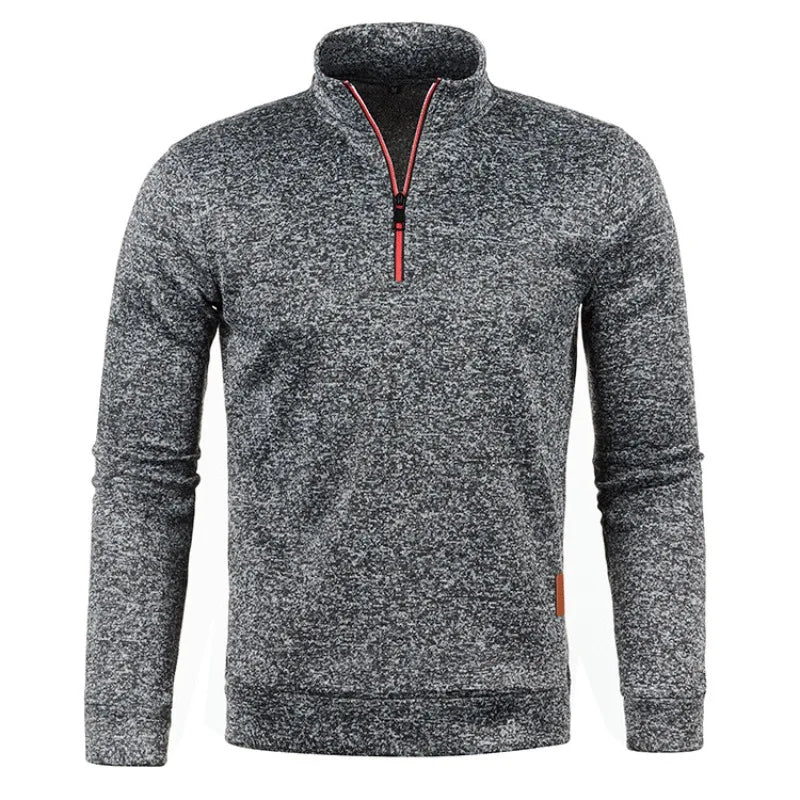 Animal Game Men's Half Zipper Sweatshirts Long Sleeve Solid Pullover Turtleneck Streetwear Warm Jacket Sport Coats Outerwear
