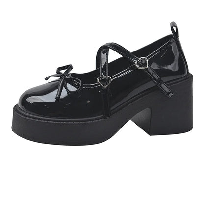 Women's Spring Round Toe Pumps Chunky Heel Mary Janes Shoes Platform Shoes for Women Dress Students Women's Lolita Heeled Shoes