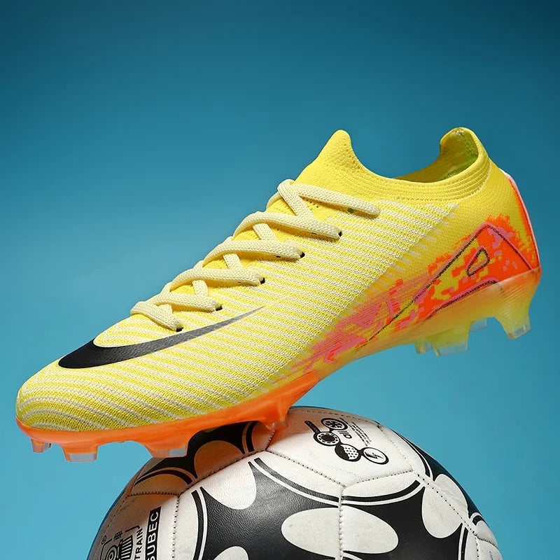 Men Football Boots - Outdoor Soccer Cleats with Long Spikes | Breathable Training Shoes