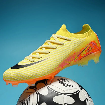 Men Football Boots - Outdoor Soccer Cleats with Long Spikes | Breathable Training Shoes