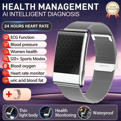 New No Screen Health Bracelet Precise Heart Rate Blood Pressure ECG Monitor Call Reminder Smart Watch Sport Band Fitness Tracker
