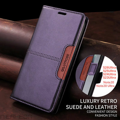 Flip Leather Case for Samsung Galaxy S26 S25 S24 S23 FE S22 S21 S20 Plus Note20 Ultra A17 A37 A16 A36 A56 A26 Wallet Phone Cover