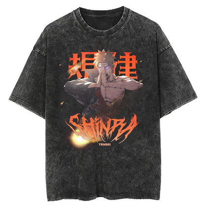 Hip Hop Streetwear T Shirt Japanese Anime Naruto Print T-Shirt Men Harajuku Cotton Tshirt Summer Short Sleeve Tops Tees