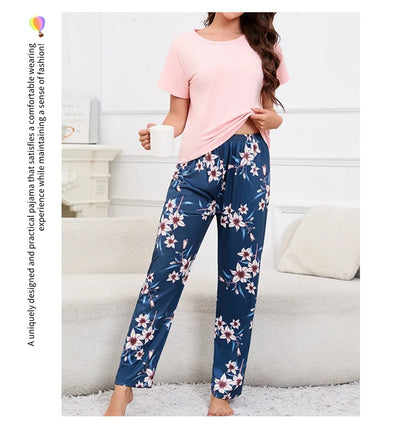 Women's Pajamas Home Suit Soft Comfort Nightwear Loungewear Autumer Crew Neck Tops and Shorts Pajama Pants 3 Piece Pyjama Femme