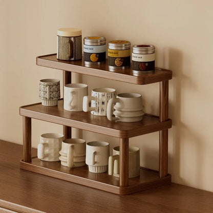 New Thickened Cup Storage Rack Multilayer Retro Style Teacups Holder Space Saving Sturdy Coffee Mug Stand Office Kitchen