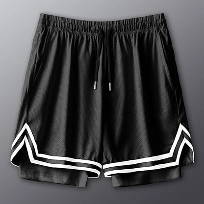 1pcs Men Basketball Sport Shorts Boy Gym Running Short Male 2 In 1 Quick Dry Workout Training Fitness Mesh Breathable Short Pant