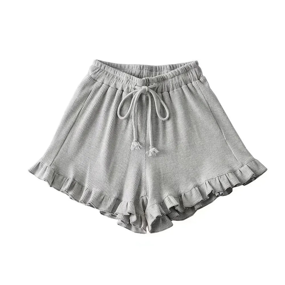 Women's Ruffled Shorts – Y2K High-Waist Loose Summer Shorts
