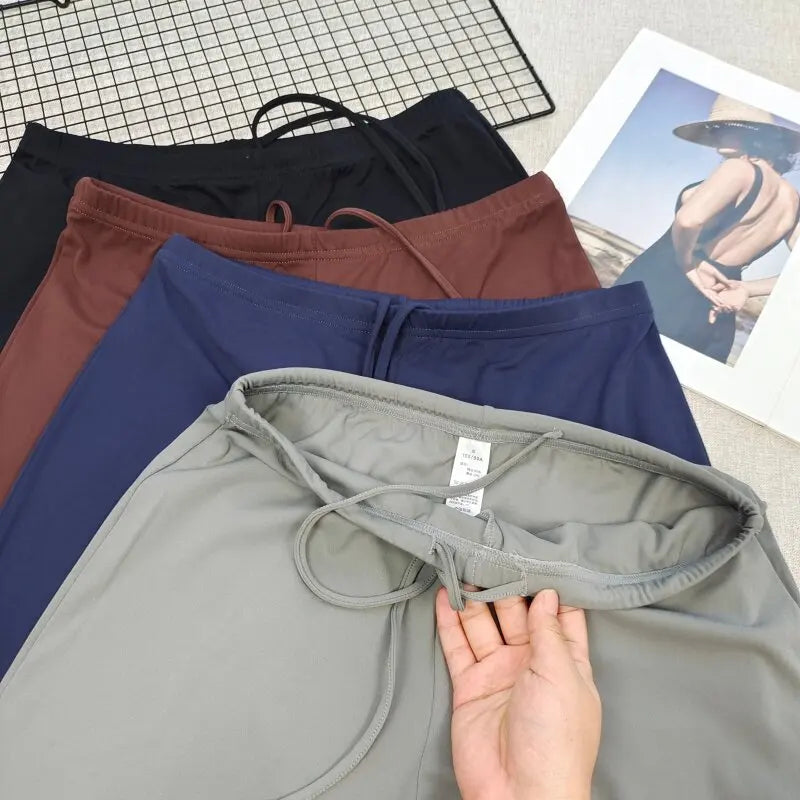 Women's Buttery Soft Wide Leg Yoga Pants - Elastic Waist, Cooling Breathable, Natural Drape Straight Leg Workout Pants