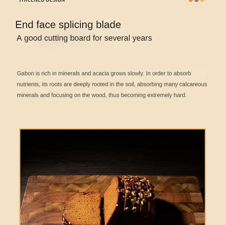 Premium Acacia Cutting Board – Double Sided Wooden Kitchen Chopping Block, Damp Proof & Water Draining