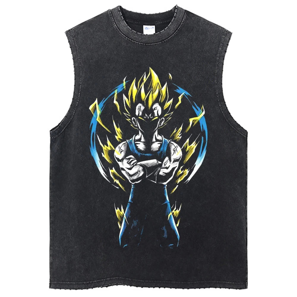 Dragon Ball Anime GYM Sleeveless Tshirt Vintage Sports Tank Tops Streetwear Sleeveless Graphic Harajuku Cotton Vest T-Shirts