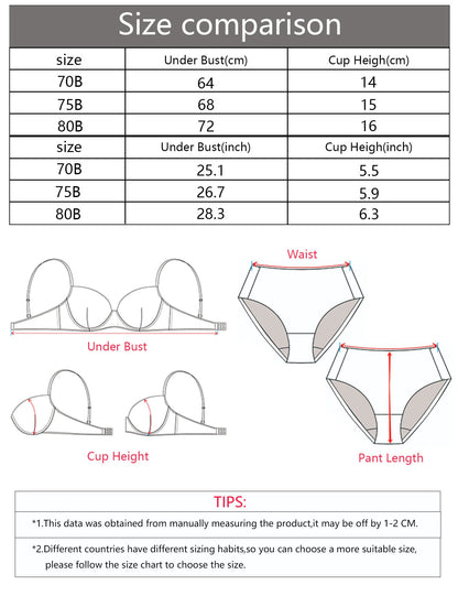 Women's Sexy Lace Bra with Steel Ring Gathered Push-Up Adjustable Straps Transparent Comfortable Underwear YS2944