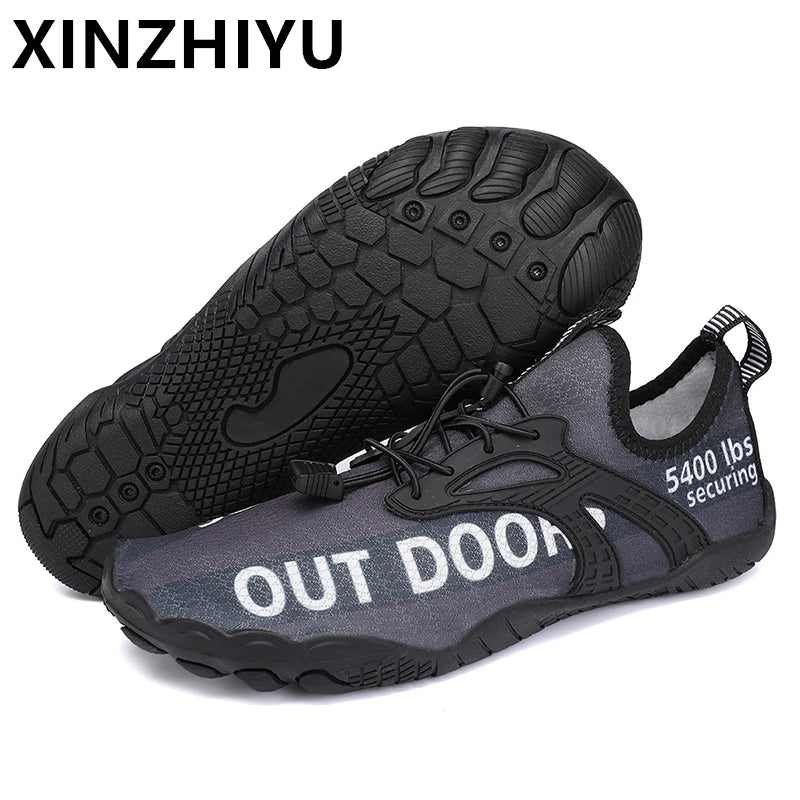 Men Water Shoes Swimming Barefoot Quick Dry Lightweight Aqua Sneakers Outdoor Sports Five Fingers Upstream Wading Shoes Summer Breathable Surfing Sandals Beach Trekking New Big Size