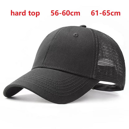 Big Head Man Large Size Mesh Baseball Hats Outdoors Plus Size Sport Caps Dad Oversize Trucker Cap 56-61cm 62-66cm