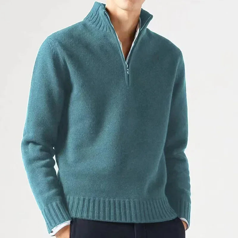 Mens Winter Casual Daily Warm Coats Turtlenecks Half Zipper Sweaters Knitwear Spring Pullovers Solid Long Sleeved Tops for Male