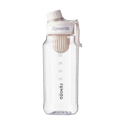 Sports Water Bottle with Tea Filter Large Capacity Transparent Bottle Plastic Cup Outdoor Travel Gym Fitness Water Bottle